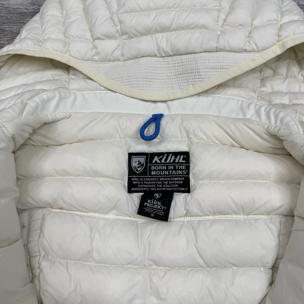 Kuhl Projekt Vest Womens Size Small White Goose Down Puffer Hooded Zip Pockets - Picture 8 of 16